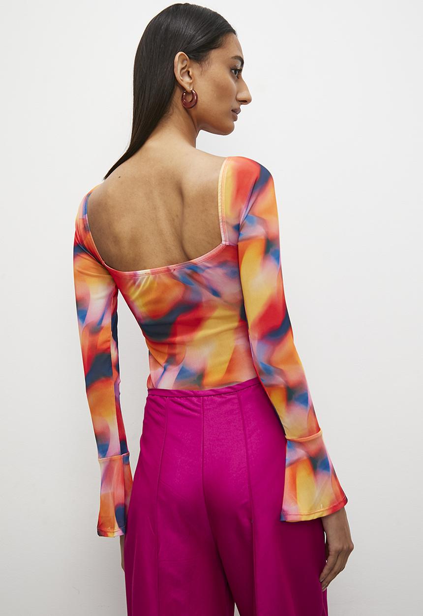 Superbalist - Printed bodysuit - orange soft focus