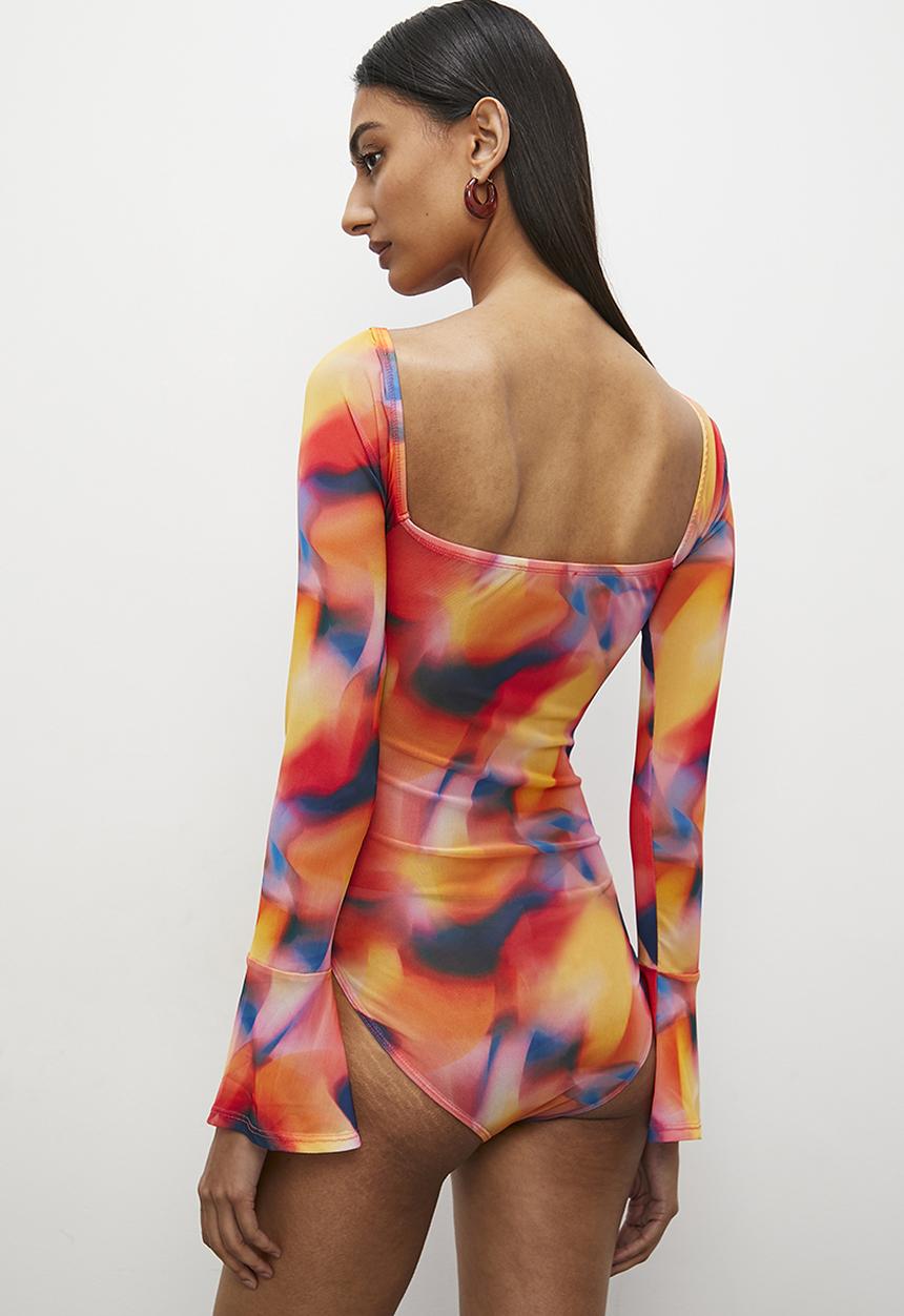 Superbalist - Printed bodysuit - orange soft focus