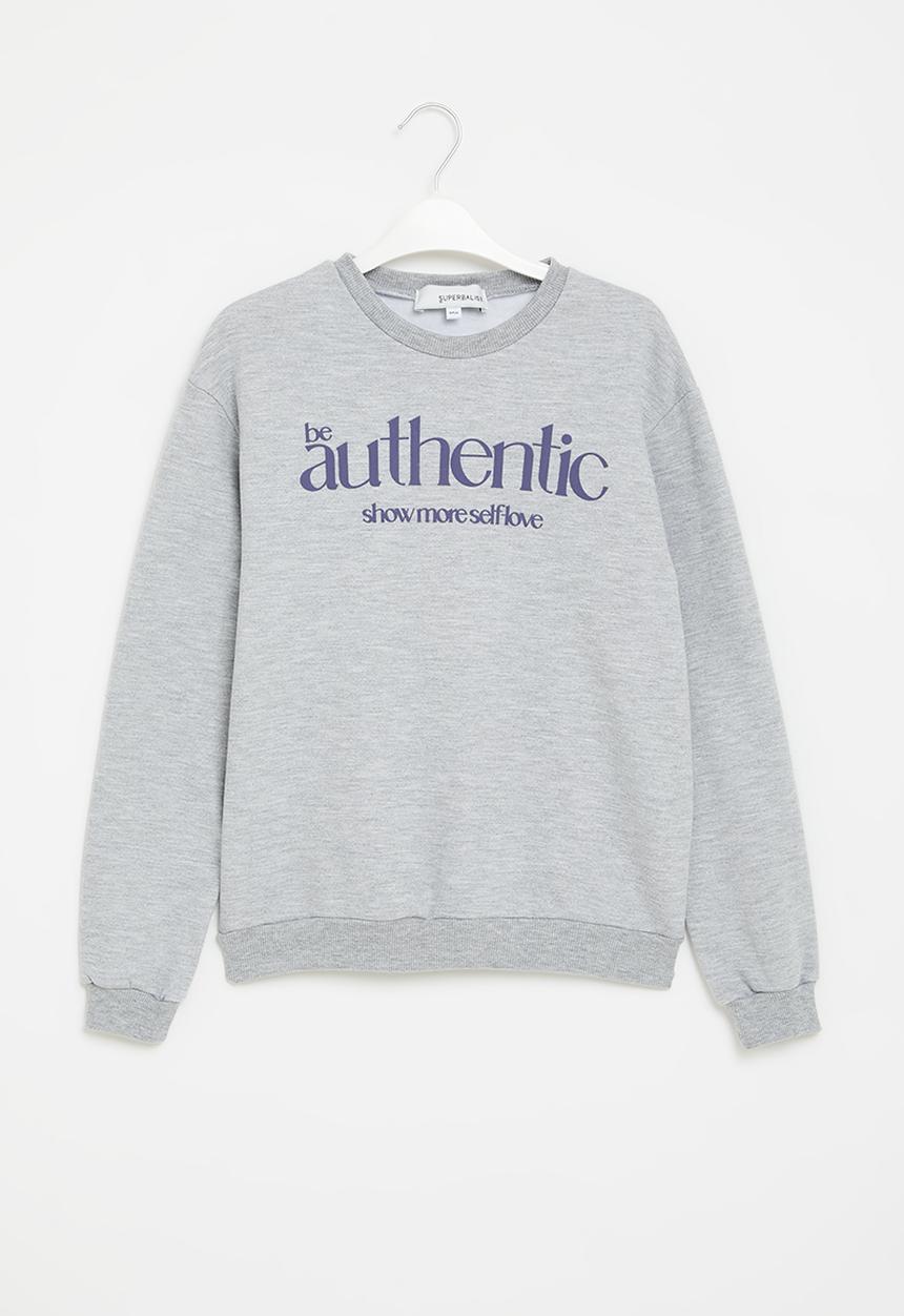 Superbalist - Older girls graphic sweat top - grey melange