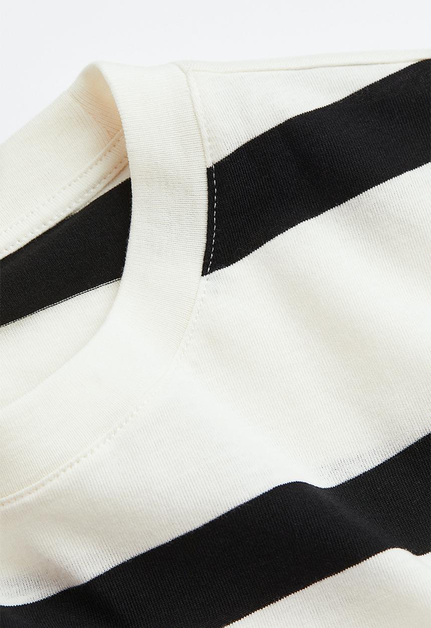 H&M - Cotton T-shirt - white/black striped