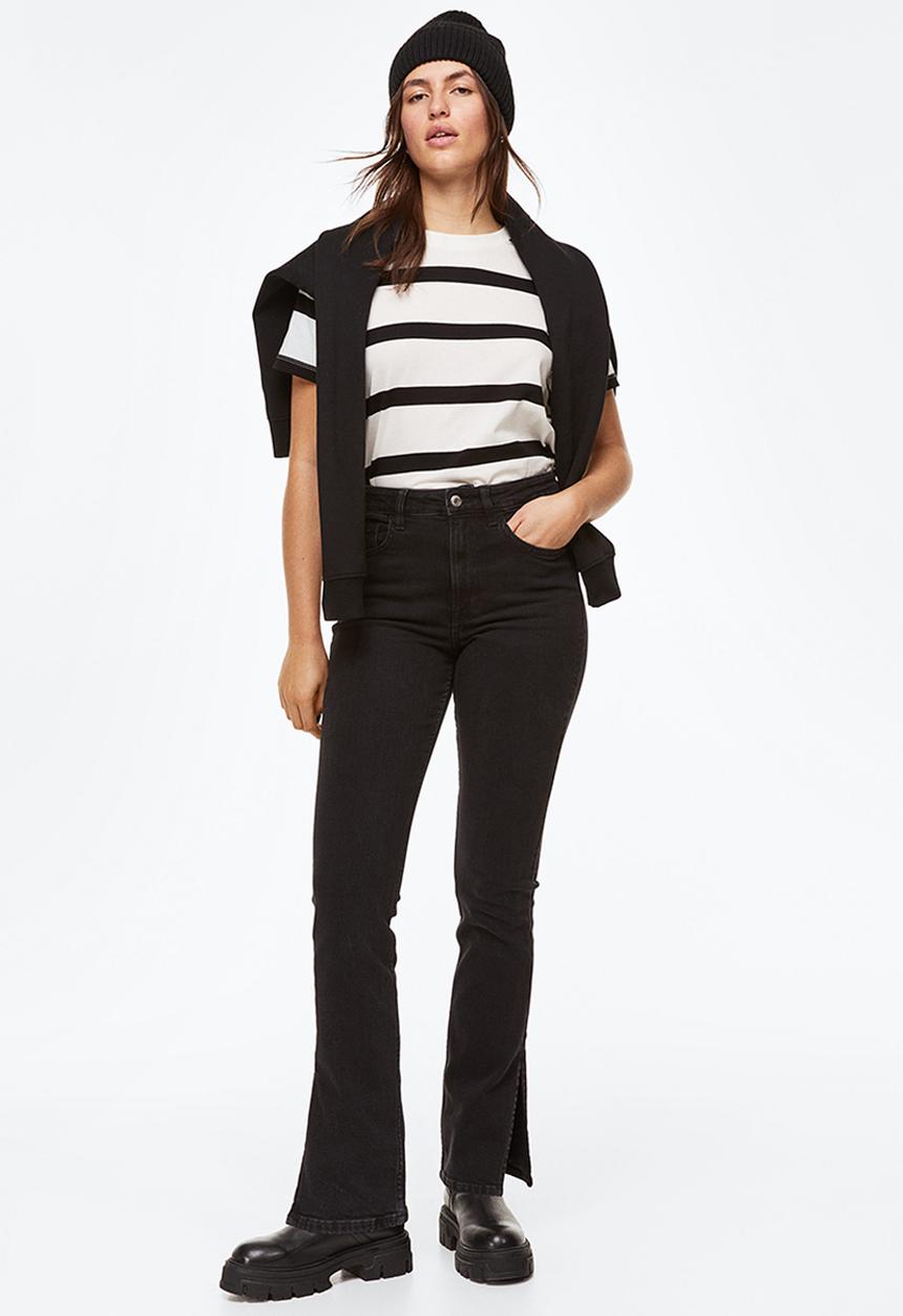 H&M - Cotton T-shirt - white/black striped