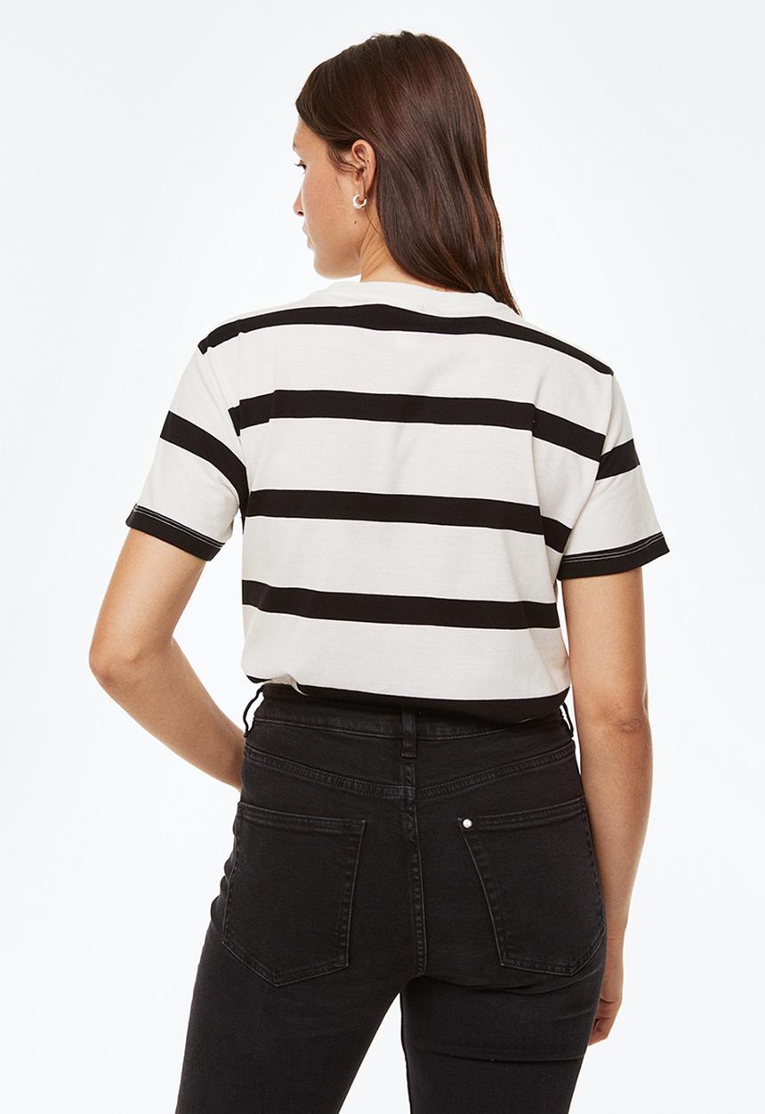 H&M - Cotton T-shirt - white/black striped