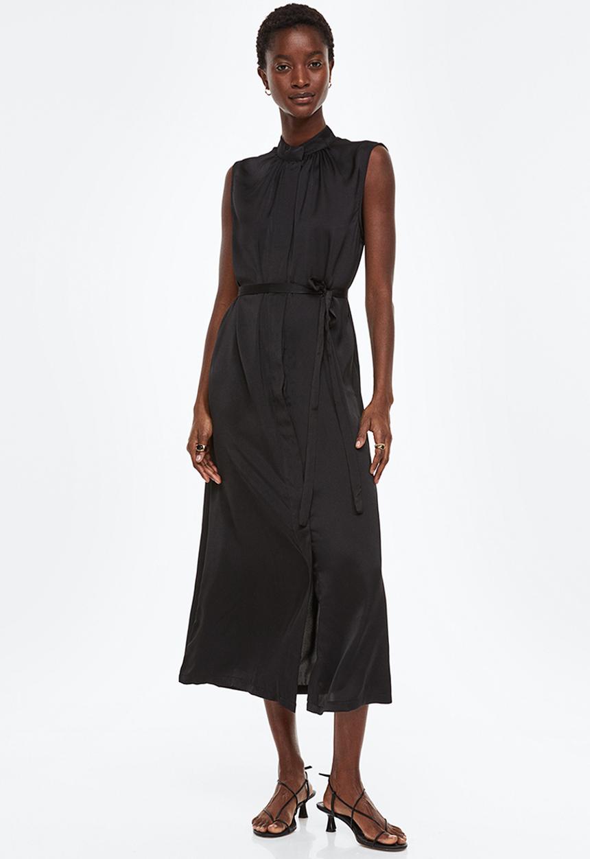 H&M - Button-front dress - black