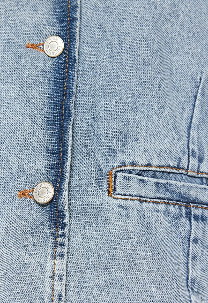 Trendyol - Modest oversized biker jacket - blue