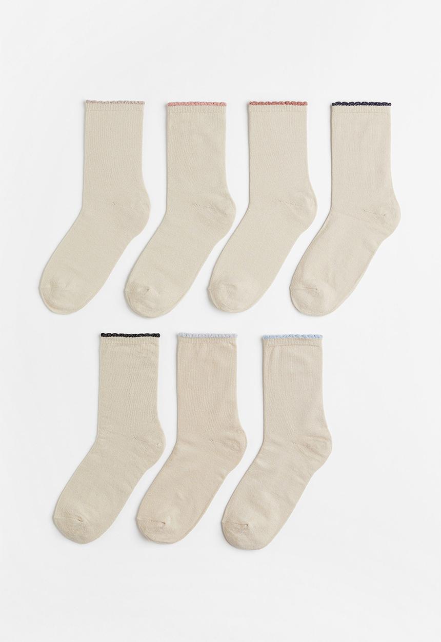 H&M - 7-Pack socks - beige
