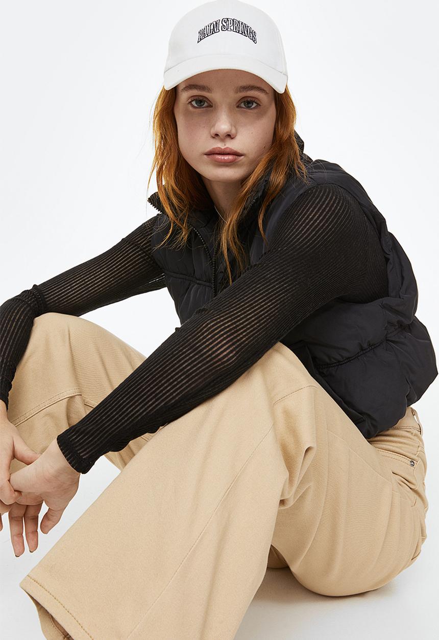 H&M - Wide twill trousers - beige