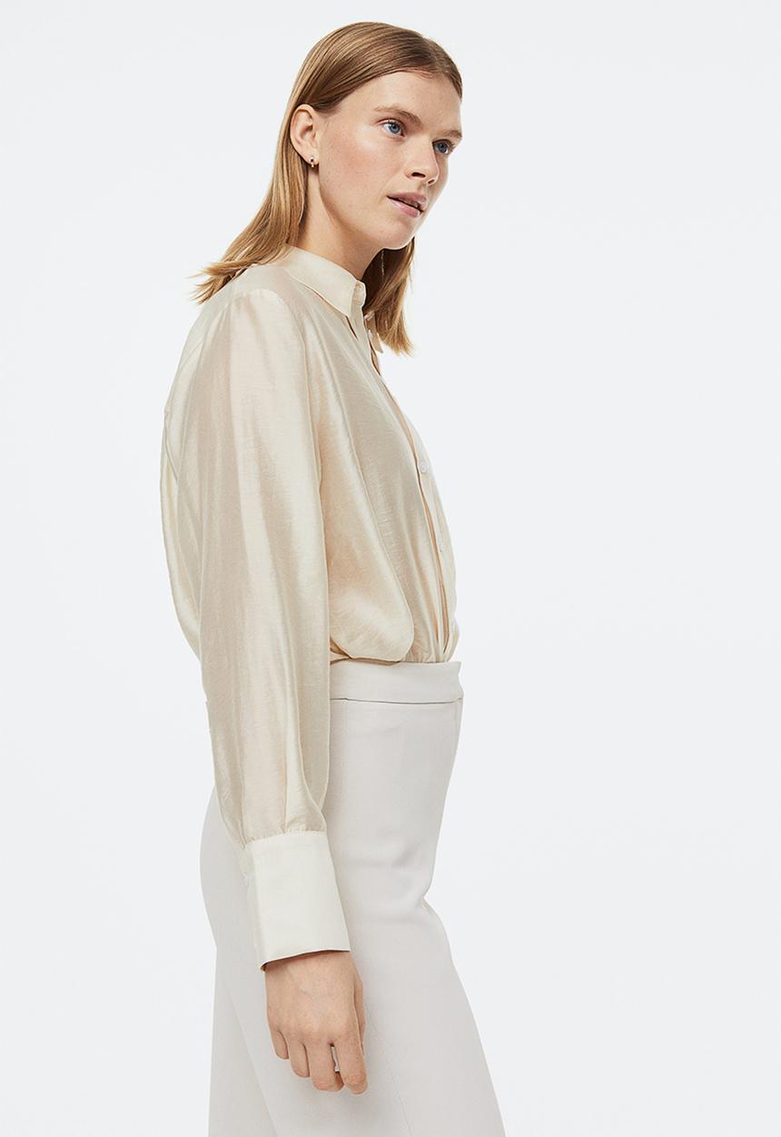H&M - Relaxed-fit shirt - light beige
