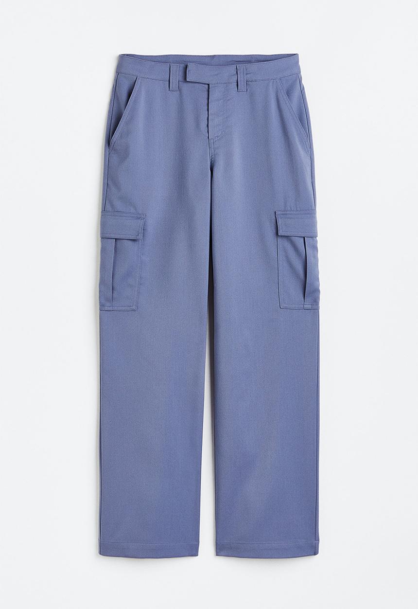 H&M - Straight cargo trousers - pigeon blue