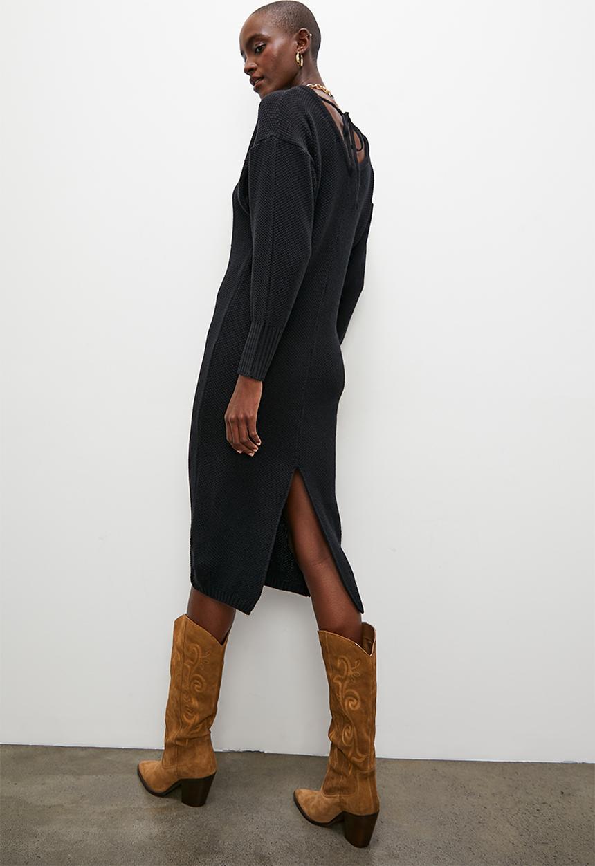 Superbalist - Balloon sleeve dolman knitwear dress - black