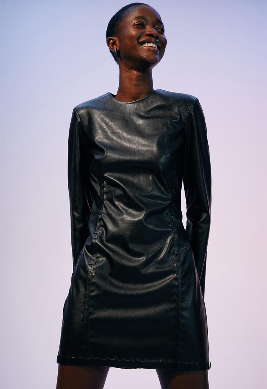 H&M - Long-sleeved bodycon dress - black