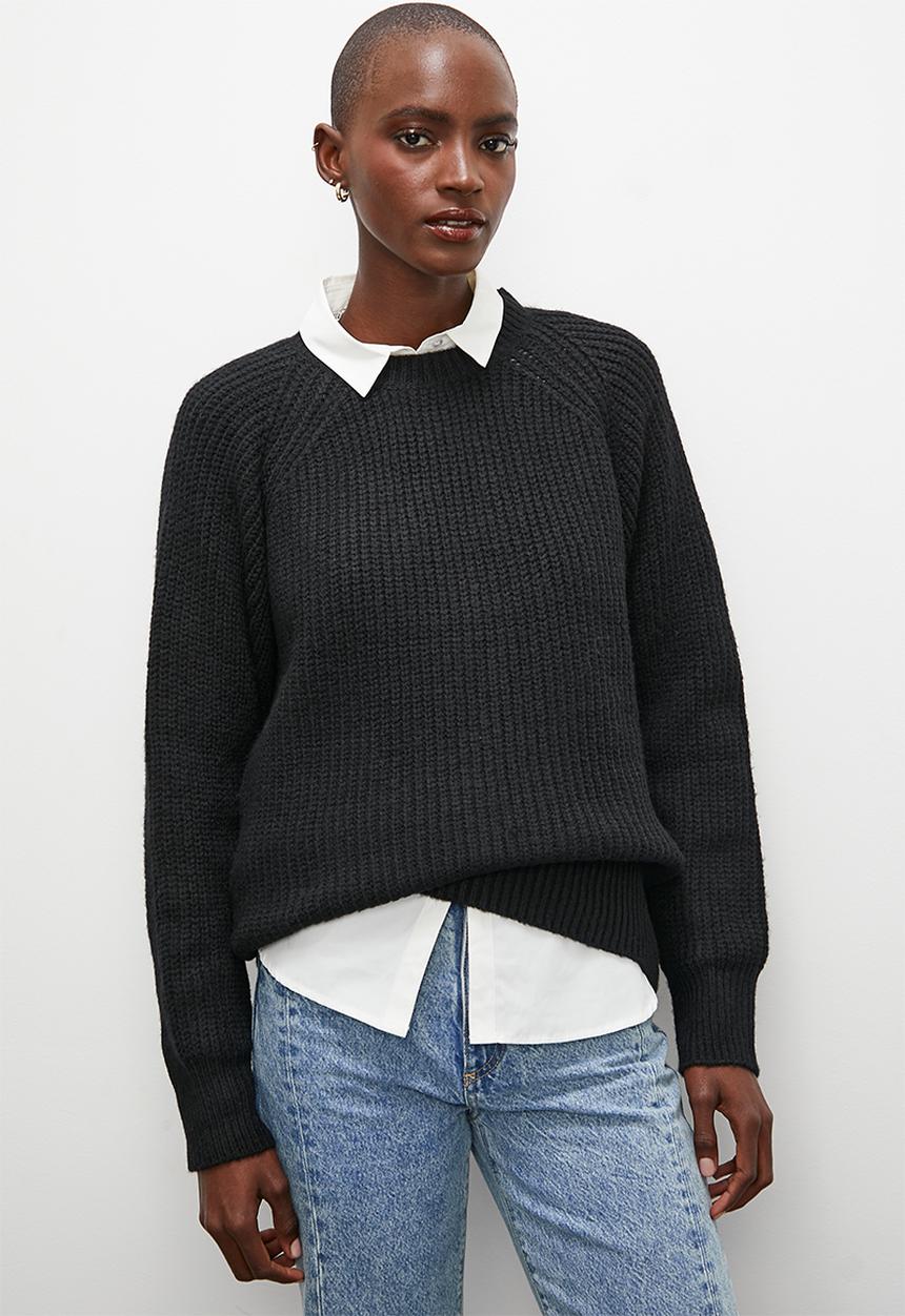 Superbalist - Rib diversion crew neck - black
