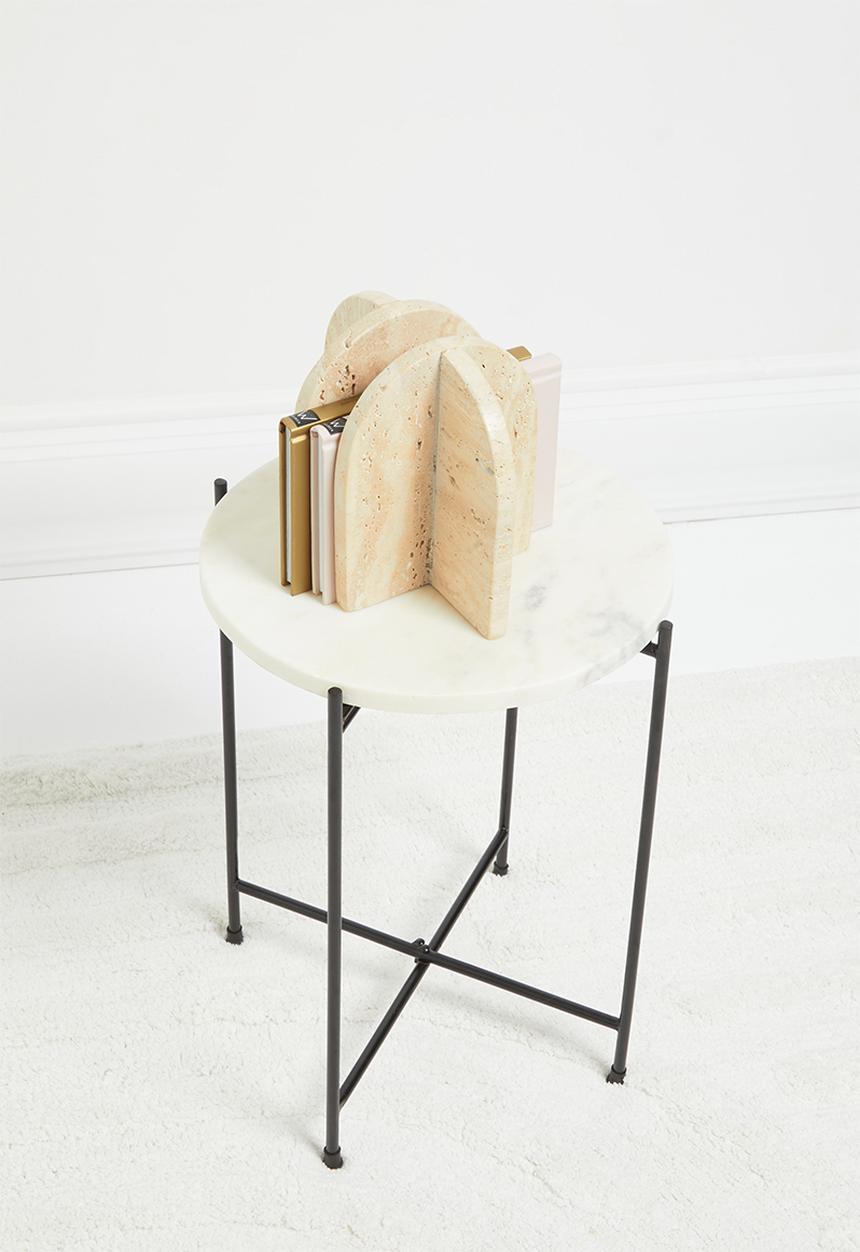 H&S - Carly marble side table - white
