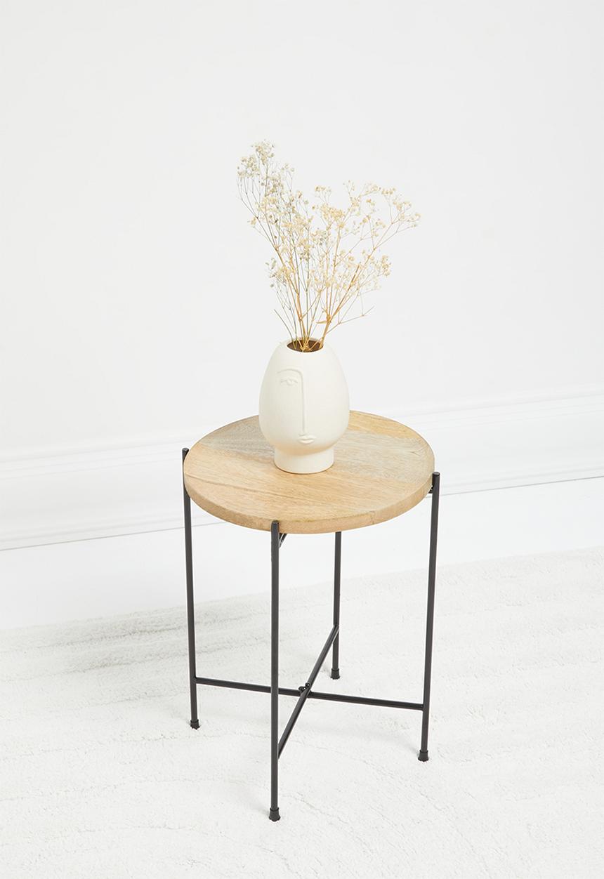H&S - Alexa mango wood side table - natural & black