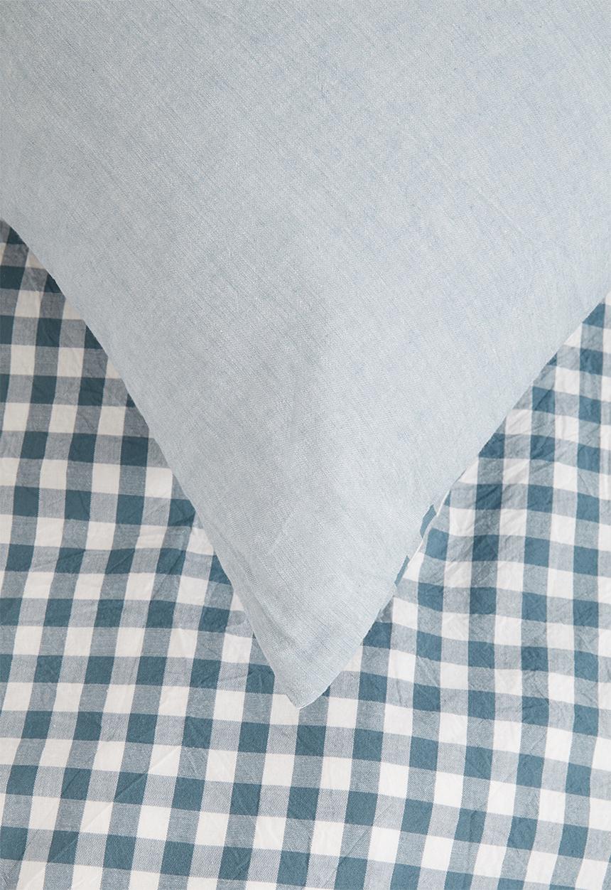 Phlo Studio - Washed cotton duvet cover set - blue check