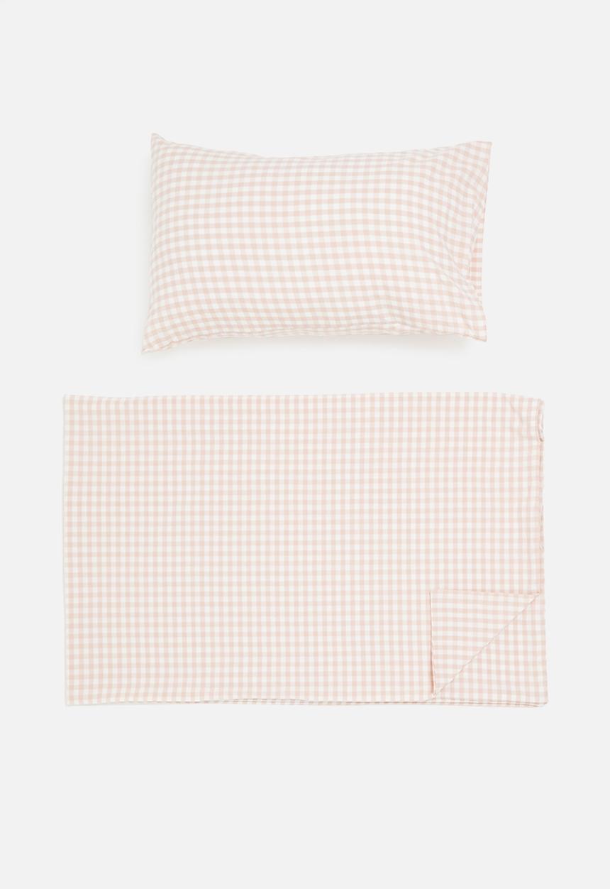 Phlo Studio - Washed cotton duvet cover set - pink gingham