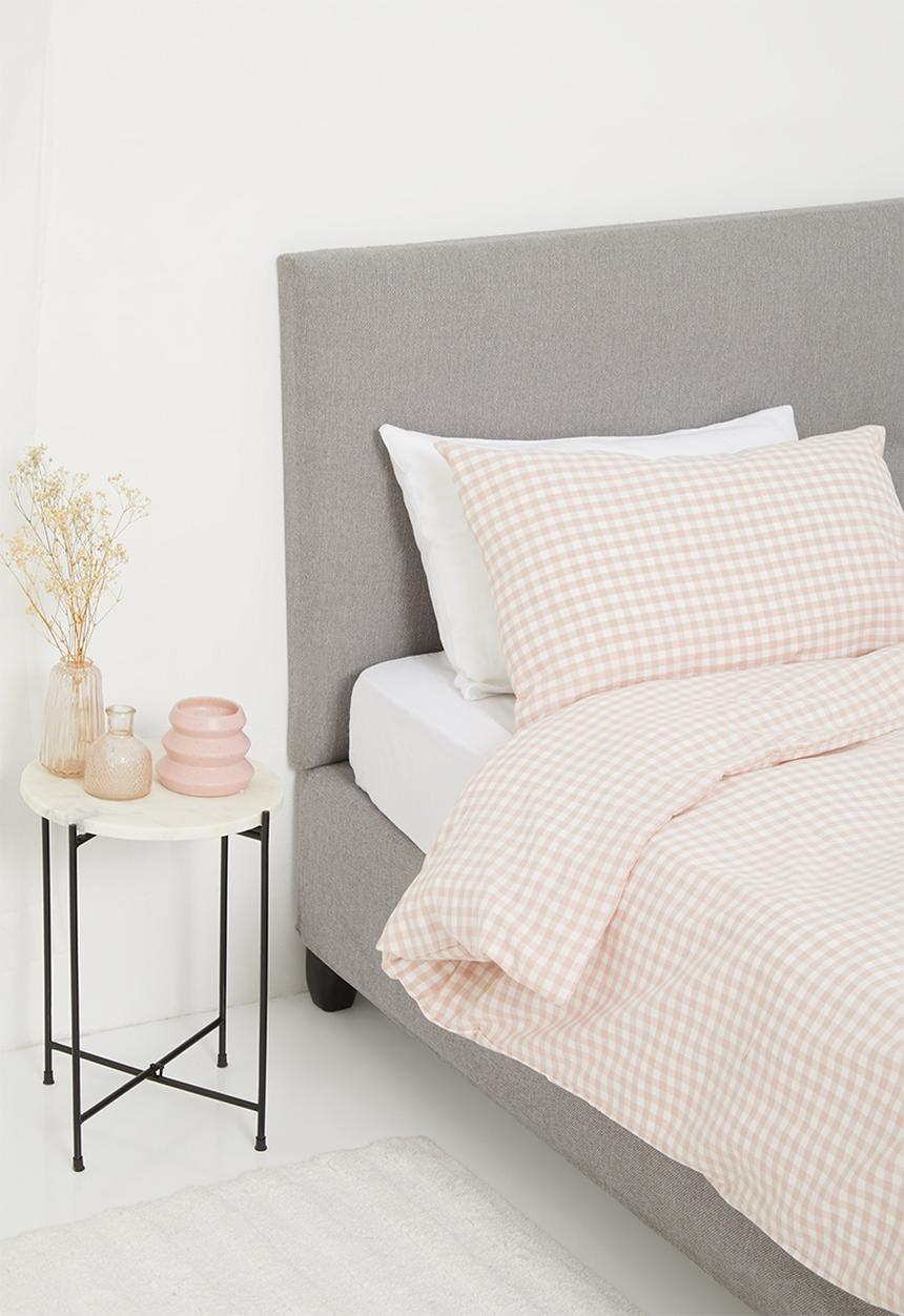 Phlo Studio - Washed cotton duvet cover set - pink gingham