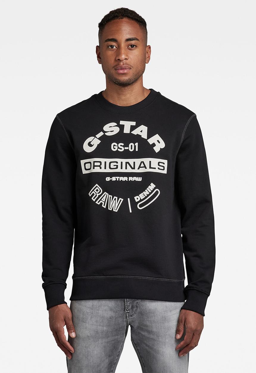 G-STAR - Originals logo gr r sw long sleeve - black