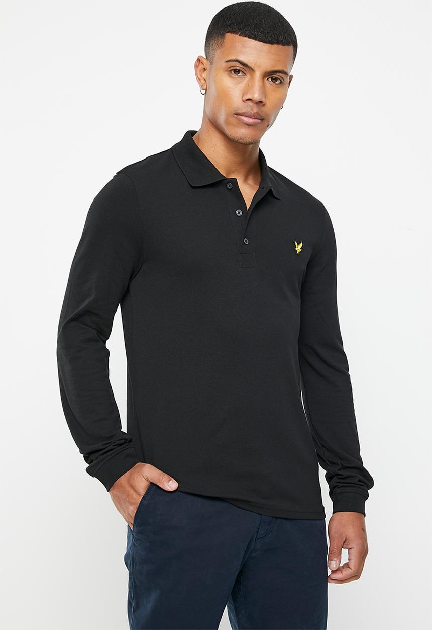 Lyle & Scott - Long sleeve polo shirt - jet black