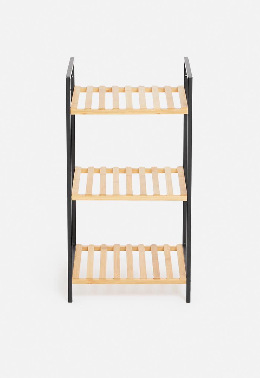 Bathroom Solutions - Bathroom rack 3 shelves - natural & black
