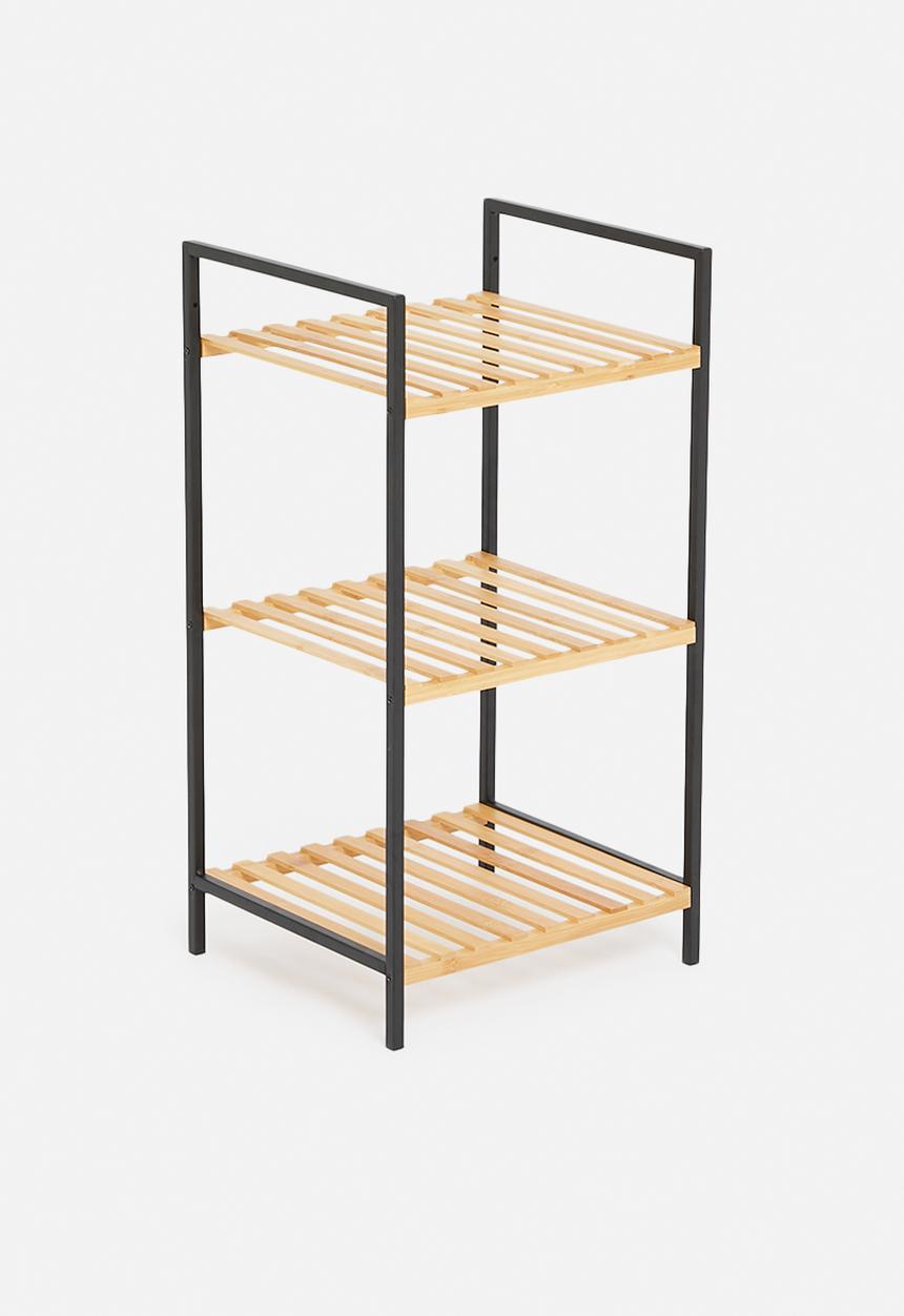 Bathroom Solutions - Bathroom rack 3 shelves - natural & black