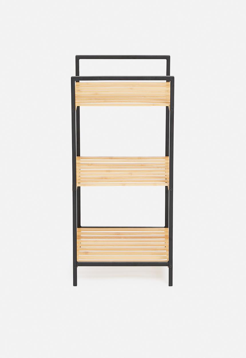 Bathroom Solutions - Bathroom rack 3 shelves - natural & black