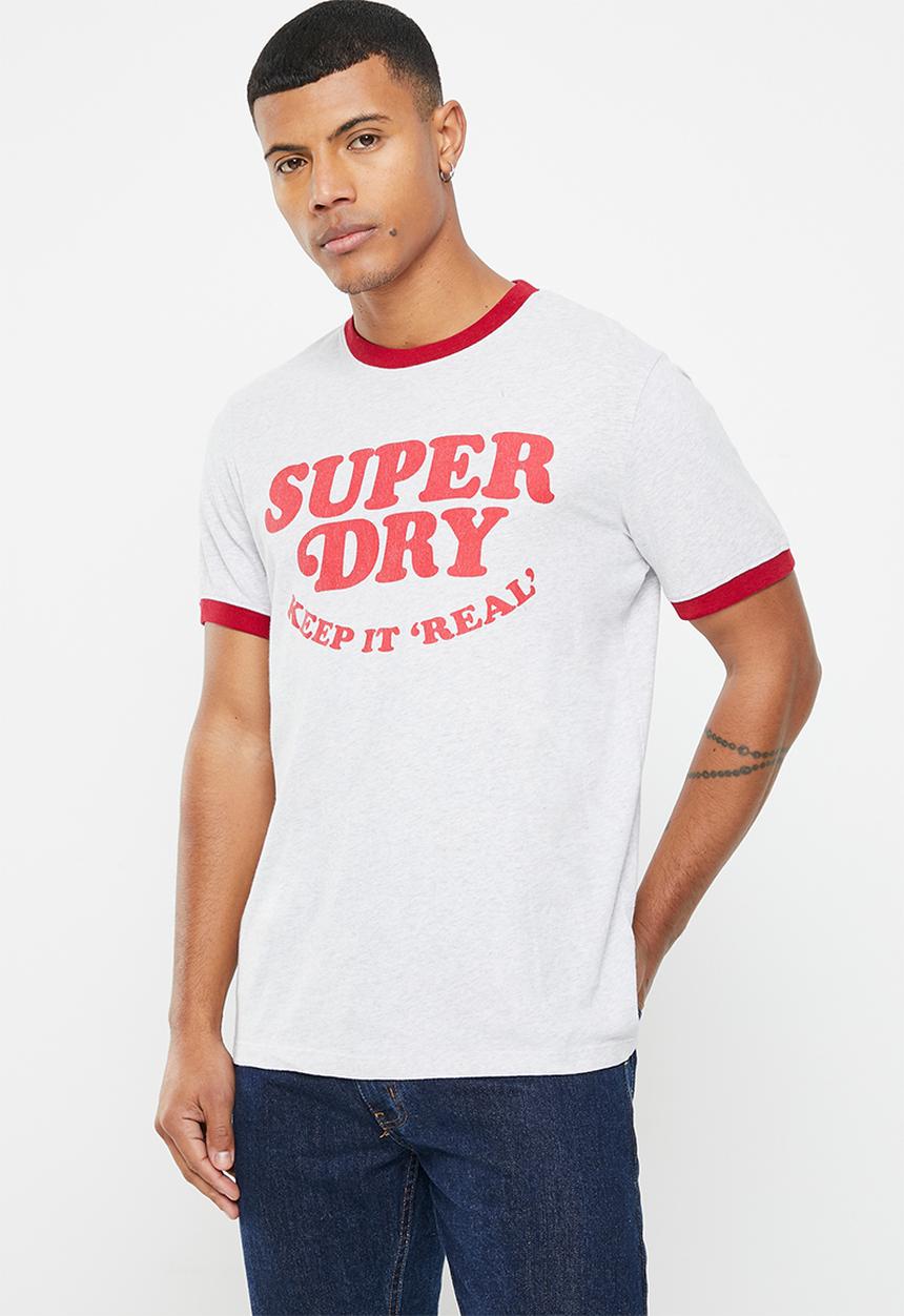 Superdry. - Vintage cooper class rngr tee - glacier grey marl & red