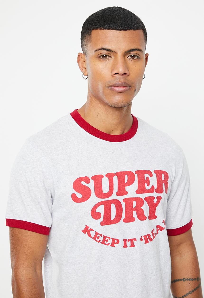 Superdry. - Vintage cooper class rngr tee - glacier grey marl & red