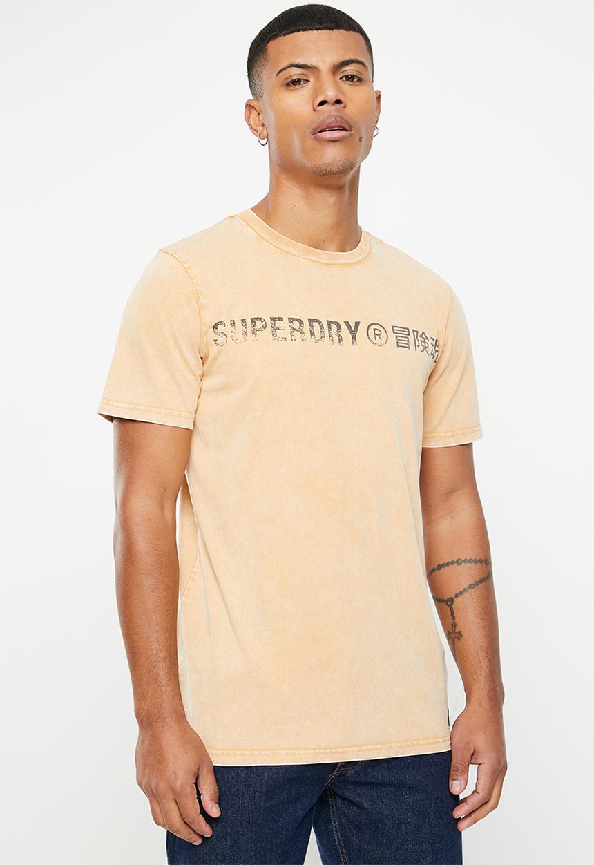 Superdry. - Vintage corp logo tee - dried clay brown
