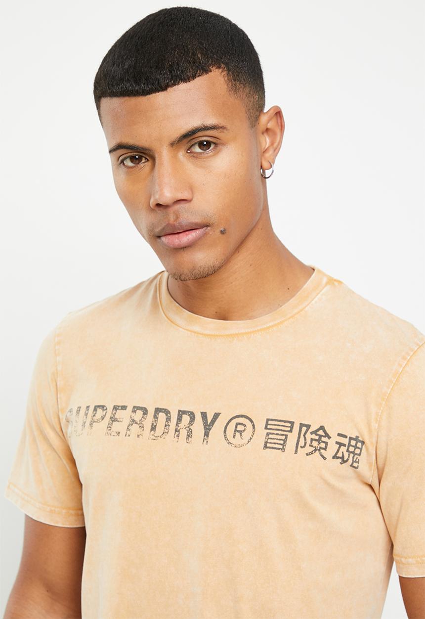 Superdry. - Vintage corp logo tee - dried clay brown