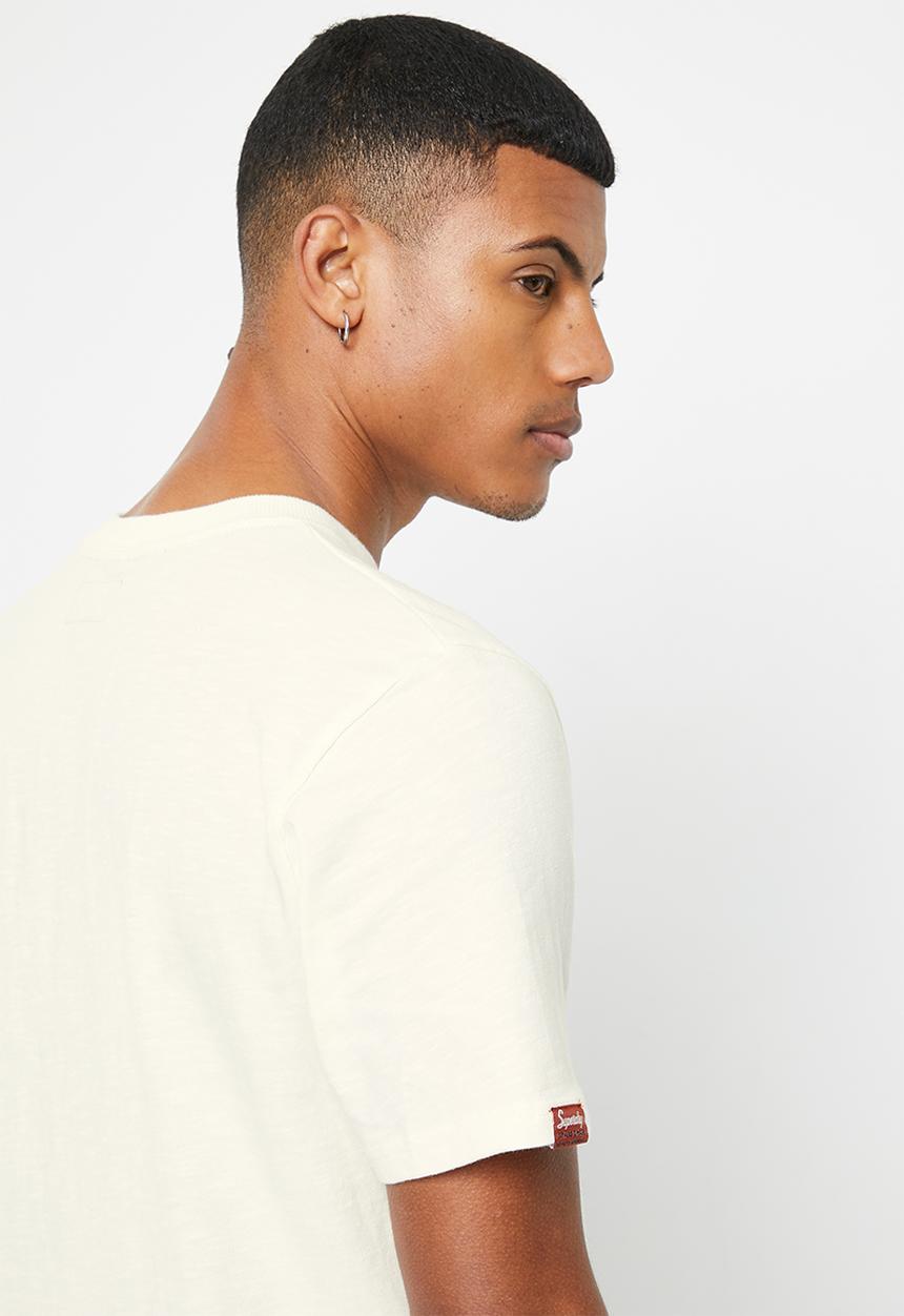 Superdry. - Vintage script workwear tee - chalk