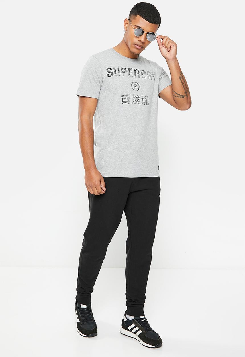 Superdry. - Vintage corp logo tee - grey marl