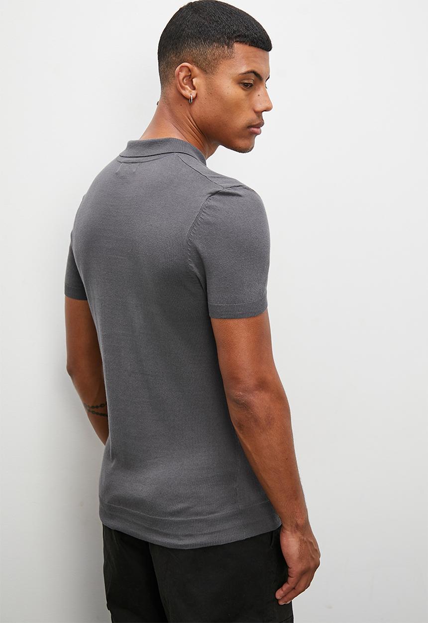 Superbalist - Slim fit s/s knit golfer - charcoal