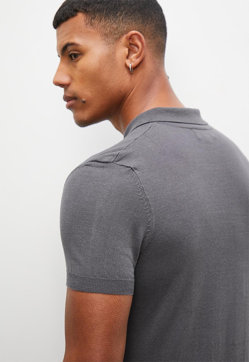 Superbalist - Slim fit s/s knit golfer - charcoal