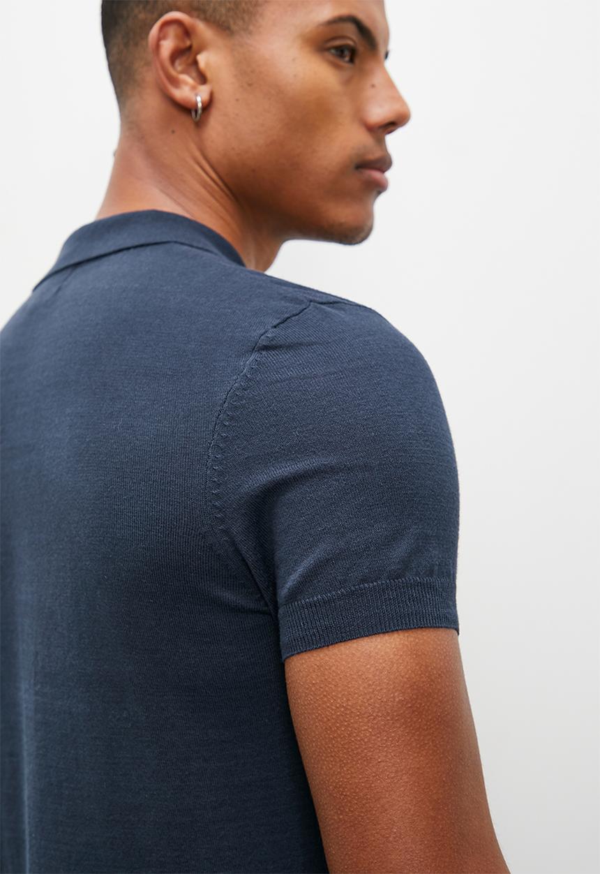 Superbalist - Slim fit s/s knit golfer - navy