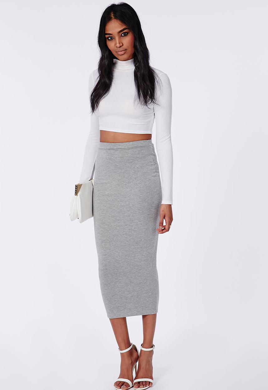 Missguided - Longline Jersey Midi Skirt
