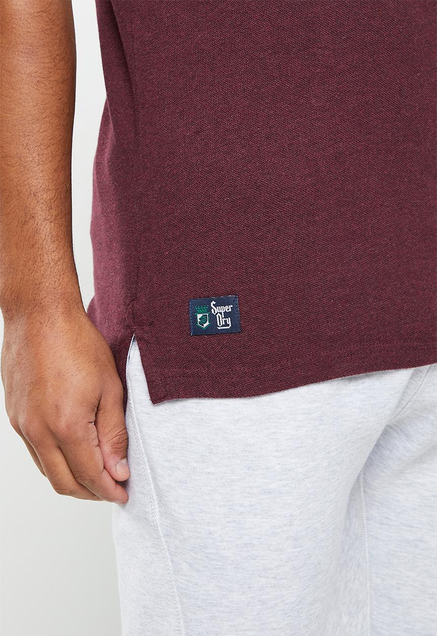 Superdry. - Vintage superstate polo - track burgundy marl
