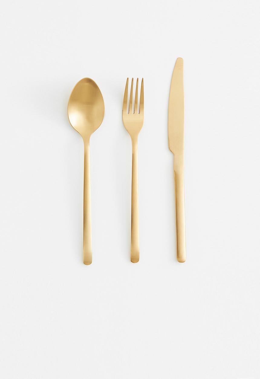 H&M - 3-pack cutlery - gold
