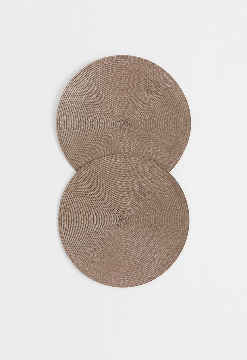 H&M - 2-pack round table mats - greige
