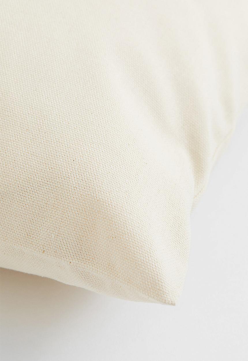 H&M - Cotton canvas cushion cover - cream