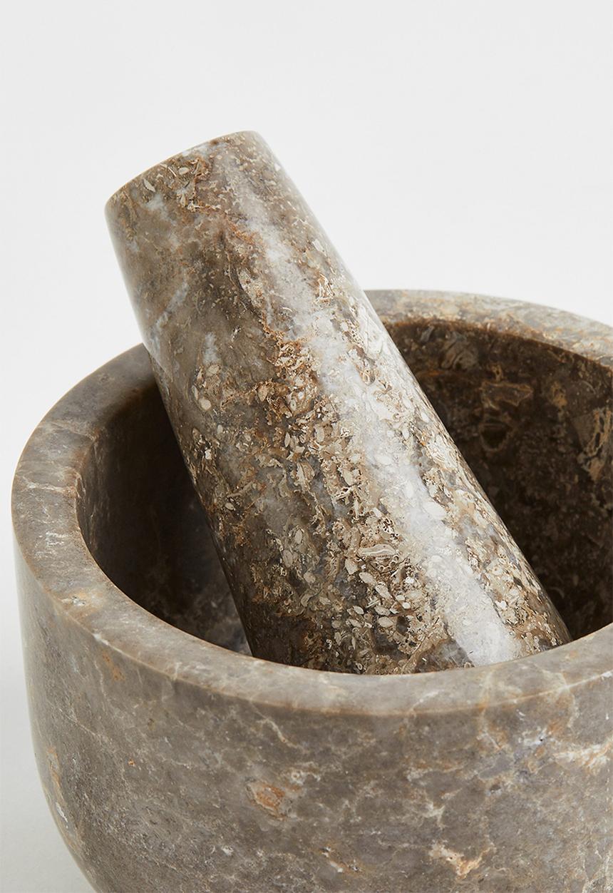 H&M - Marble mortar and pestle - grey