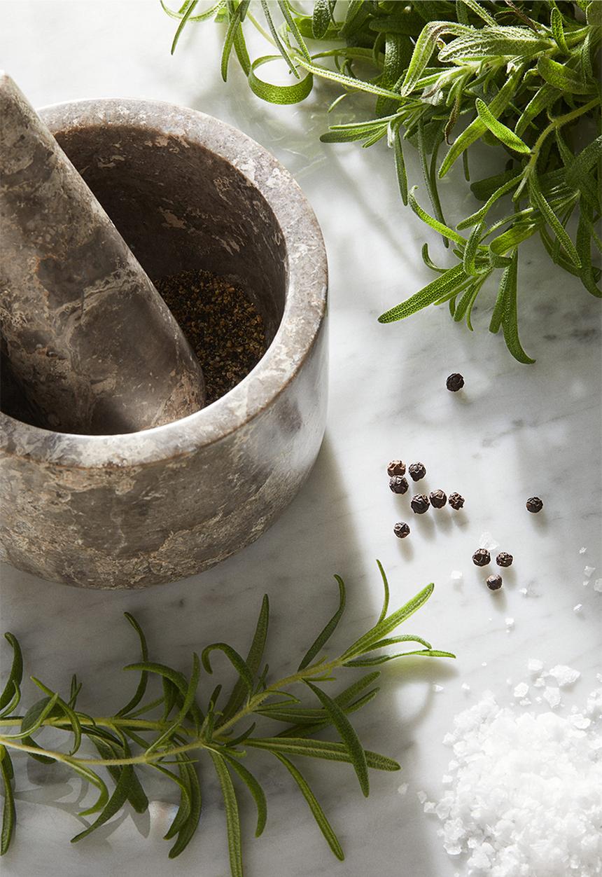H&M - Marble mortar and pestle - grey