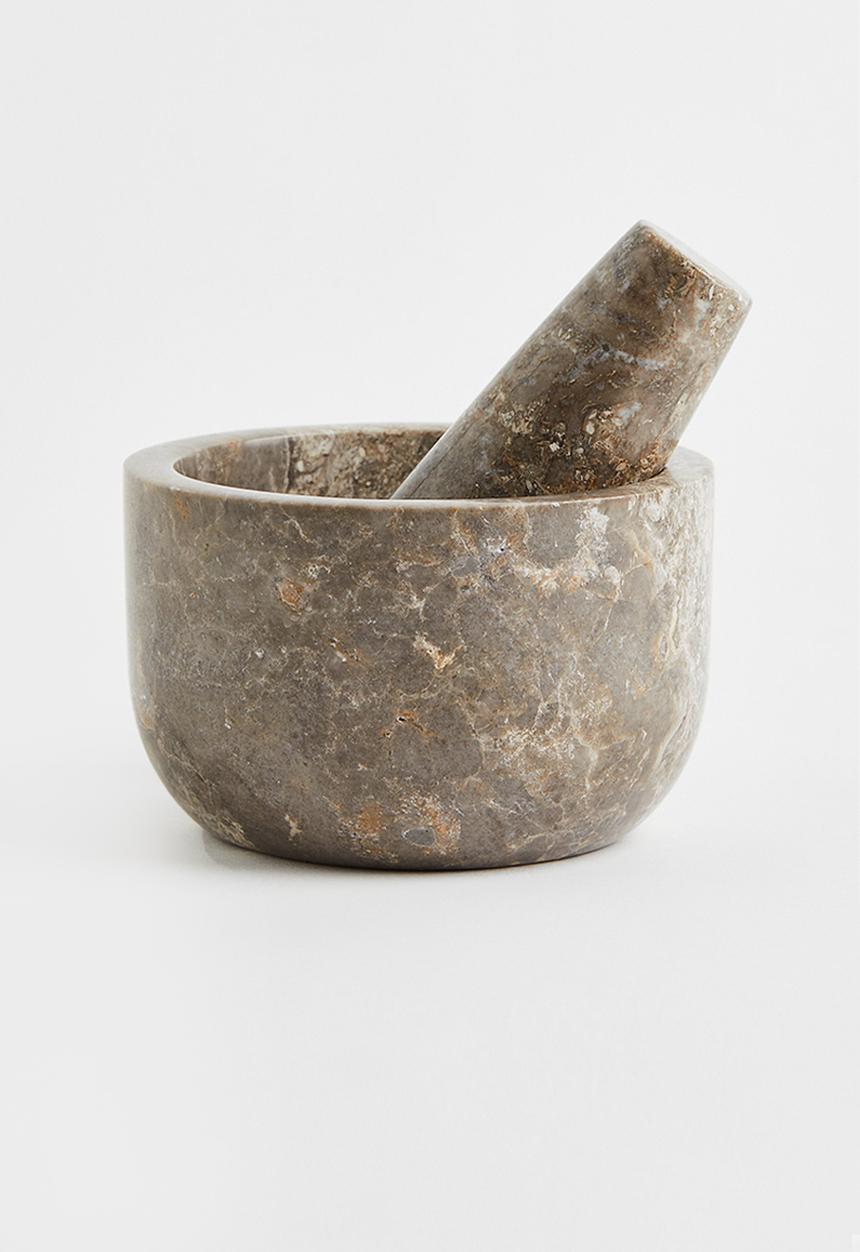 H&M - Marble mortar and pestle - grey