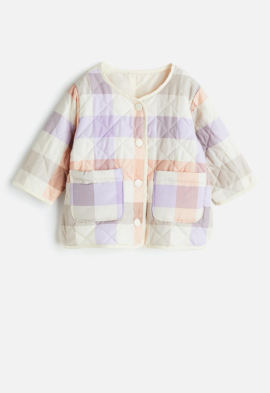 H&M - Quilted jacket - natural white checked 