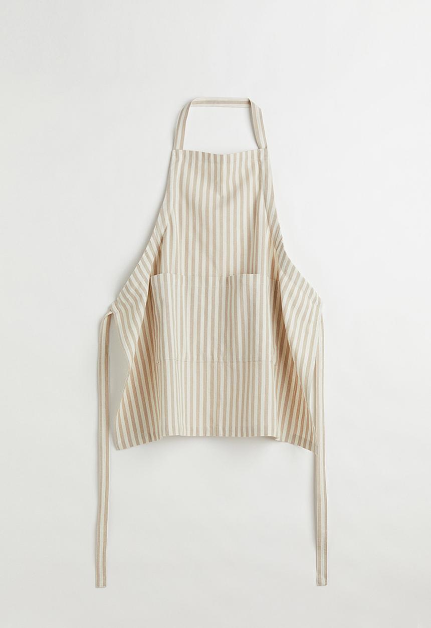 H&M - Striped apron - light beige/striped
