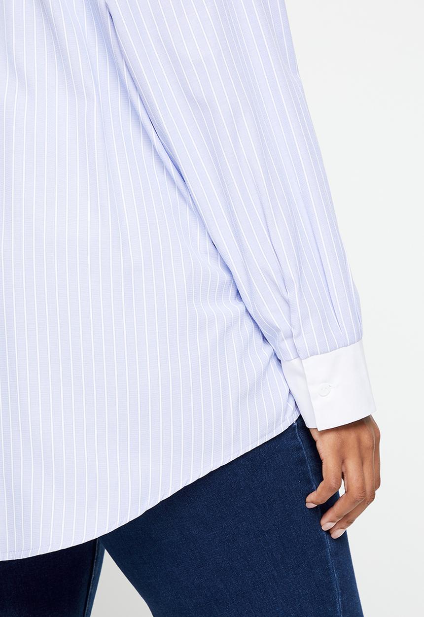 Me&B - Plus oversized shirt - blue stripe