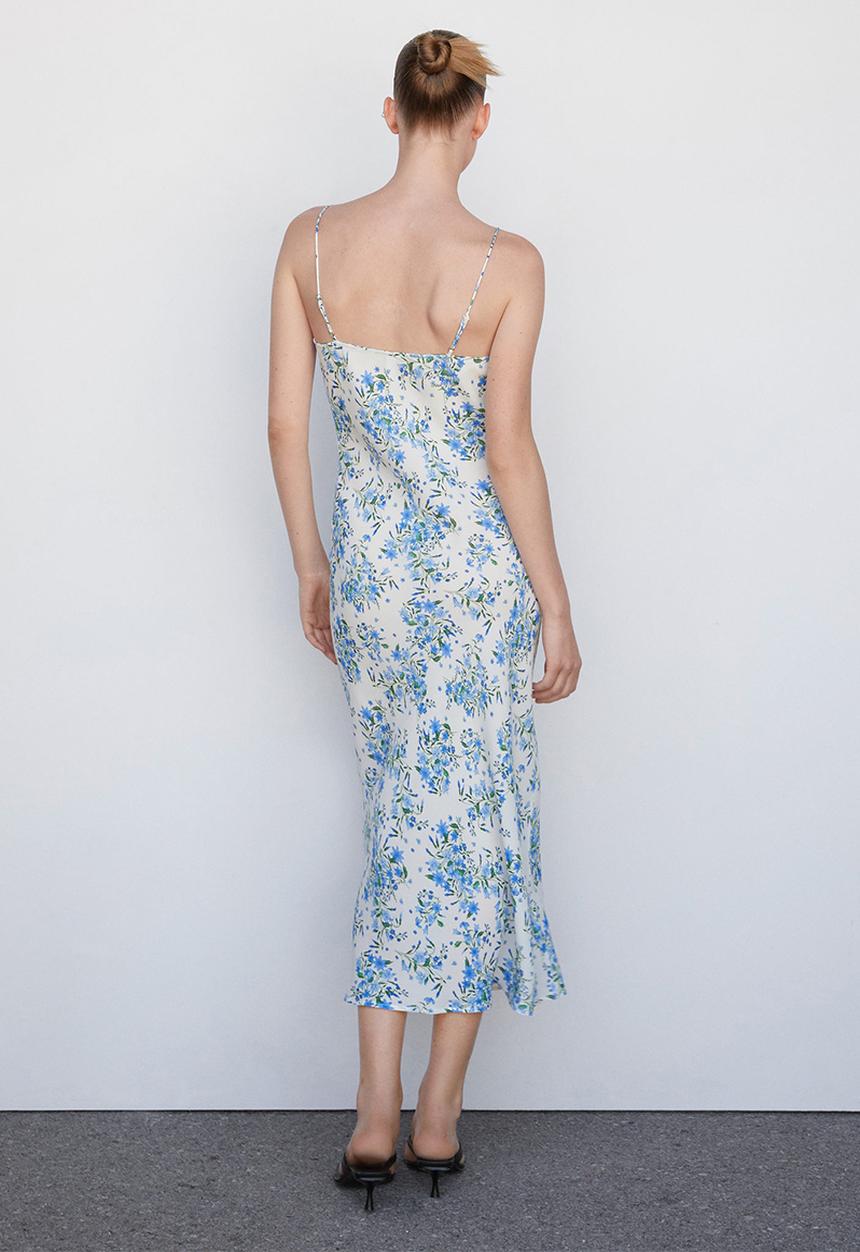 MANGO - Dress lili - mid blue