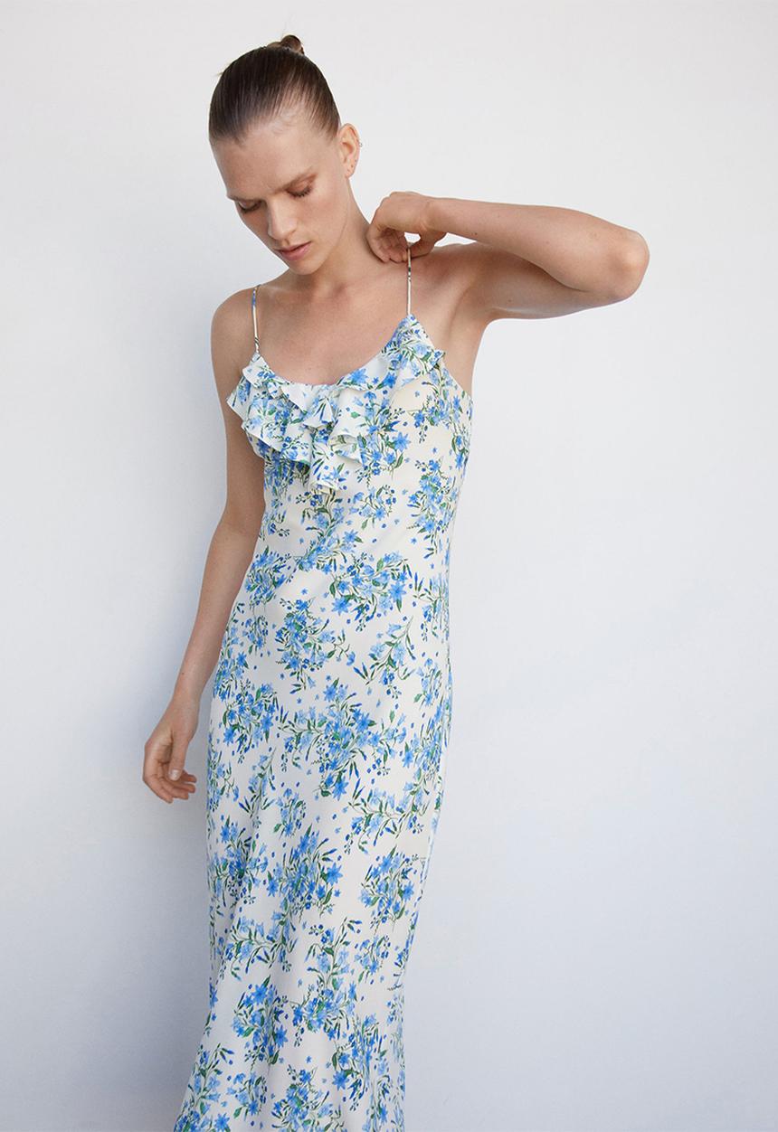 MANGO - Dress lili - mid blue