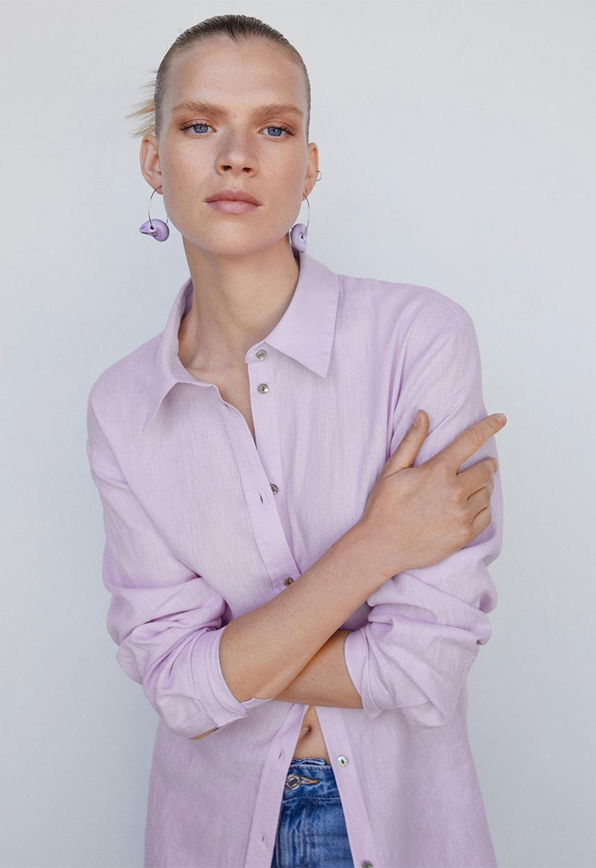 MANGO - Shirt cogee - purple