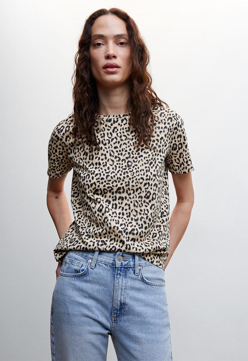 MANGO - T-shirt chalover - brown