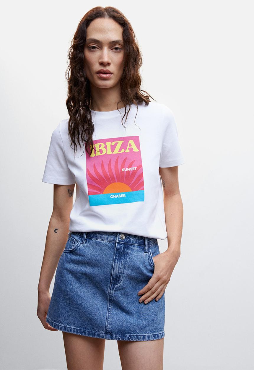 MANGO - T-shirt rin - mid pink